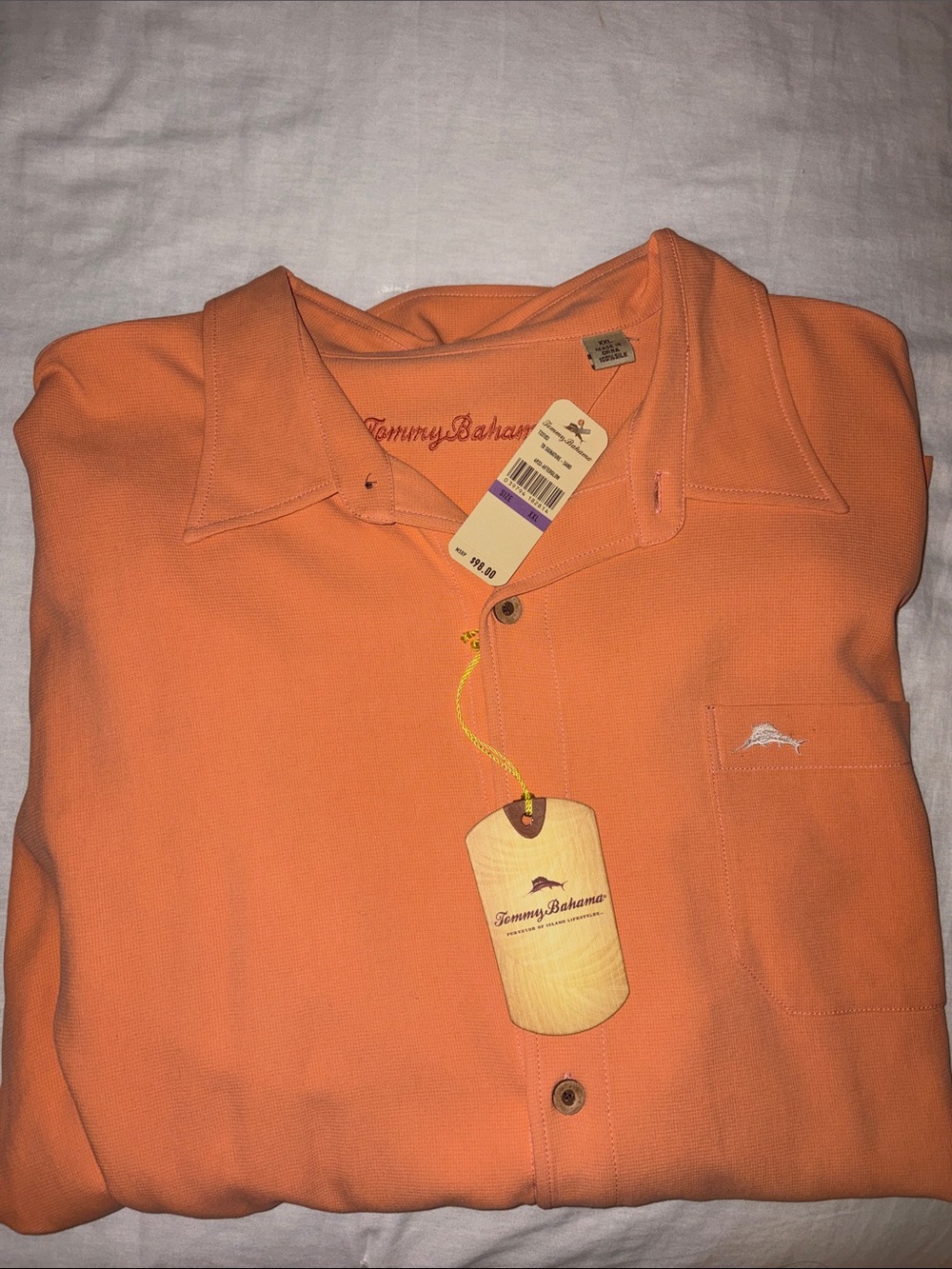 Tommy Bahama NWT Men’s Orange Button-Up Shirt